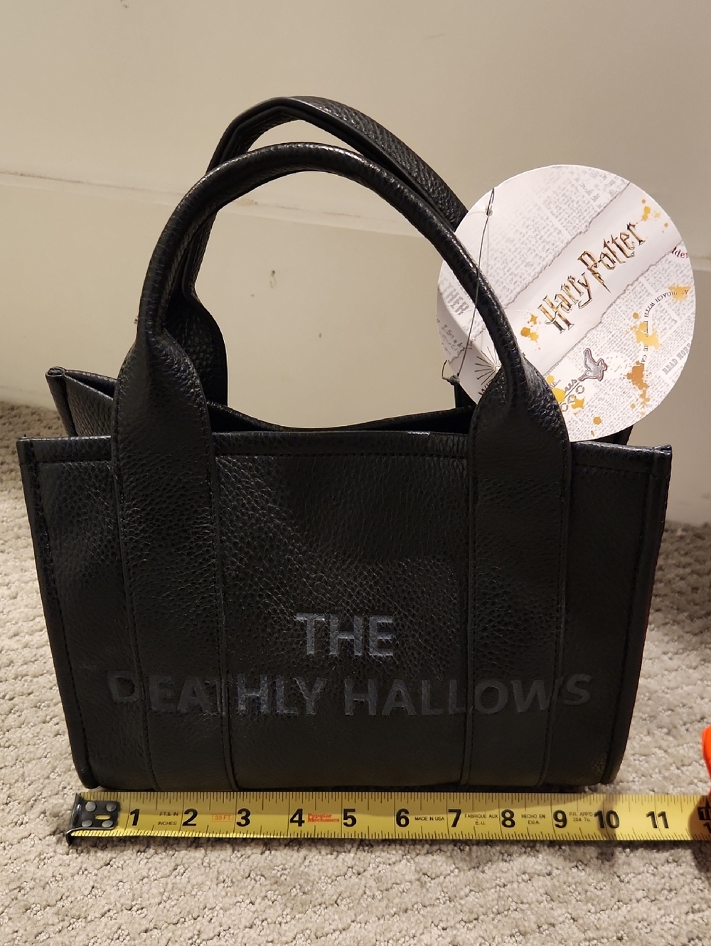 NEW Warner Bros. Black 'The Deathly Hallows' Mini Tote. Tags Attached - Picture 2 of 9